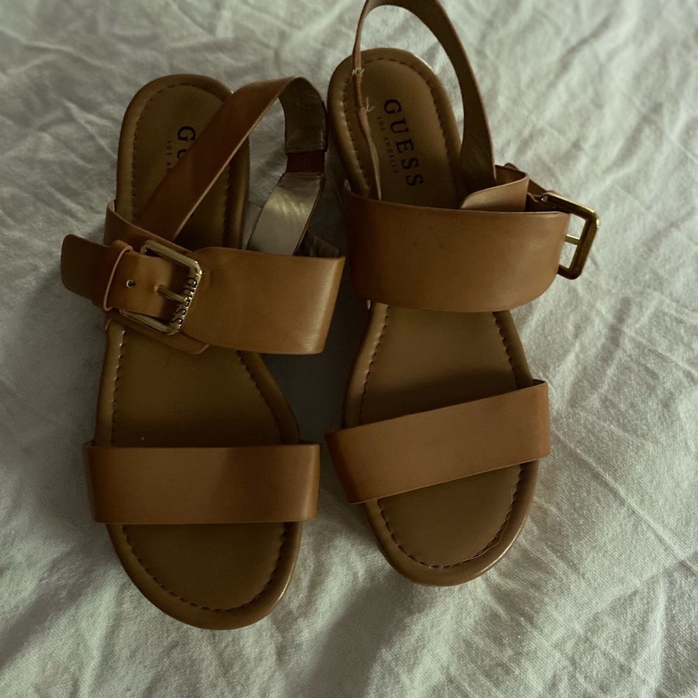 Guess Brown Wedge Sandals